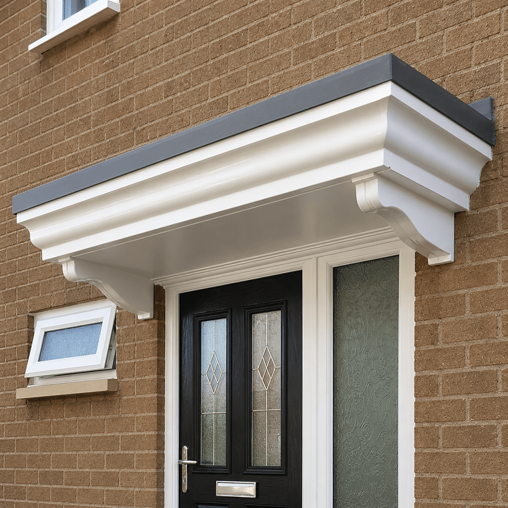 Warwick Lead Effect Flat Over Door Canopy includes 2x Brackets Image